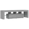 Mueble Tv | Mueble De Salón | Armario Tv Con Luces Led Gris Sonoma 140x36,5x40 Cm Cfw776990