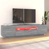 Mueble Tv | Mueble De Salón | Armario Tv Con Luces Led Gris Sonoma 160x35x40 Cm Cfw776992