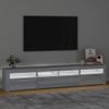 Mueble Tv | Mueble De Salón | Armario Tv Con Luces Led Gris Sonoma 210x35x40 Cm Cfw776994