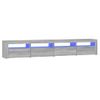 Mueble Tv | Mueble De Salón | Armario Tv Con Luces Led Gris Sonoma 240x35x40 Cm Cfw776998