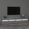 Mueble Tv | Mueble De Salón | Armario Tv Con Luces Led Gris Sonoma 240x35x40 Cm Cfw776998