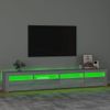 Mueble Tv | Mueble De Salón | Armario Tv Con Luces Led Gris Sonoma 240x35x40 Cm Cfw776998