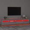 Mueble Tv | Mueble De Salón | Armario Tv Con Luces Led Gris Sonoma 240x35x40 Cm Cfw776998