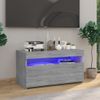 Mueble Tv | Mueble De Salón | Armario Tv Con Luces Led Gris Sonoma 75x35x40 Cm Cfw777003