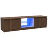 Mueble Tv | Mueble De Salón | Armario Tv Con Luces Led Marrón Roble 120x30x35,5 Cm Cfw777010