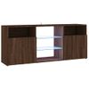 Mueble Tv | Mueble De Salón | Armario Tv Con Luces Led Marrón Roble 120x30x50 Cm Cfw777011