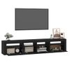 Mueble Tv | Mueble De Salón | Armario Tv Con Luces Led Negro 210x35x40 Cm Cfw777033
