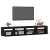 Mueble Tv | Mueble De Salón | Armario Tv Con Luces Led Negro 240x35x40 Cm Cfw777035