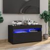 Mueble Tv | Mueble De Salón | Armario Tv Con Luces Led Negro 75x35x40 Cm Cfw777042