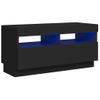 Mueble Tv | Mueble De Salón | Armario Tv Con Luces Led Negro 80x35x40 Cm Cfw777043