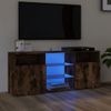 Mueble Tv | Mueble De Salón | Armario Tv Con Luces Led Roble Ahumado 120x30x50 Cm Cfw777049