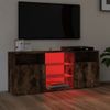 Mueble Tv | Mueble De Salón | Armario Tv Con Luces Led Roble Ahumado 120x30x50 Cm Cfw777049