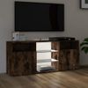 Mueble Tv | Mueble De Salón | Armario Tv Con Luces Led Roble Ahumado 120x30x50 Cm Cfw777049