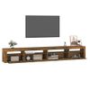 Mueble Tv | Mueble De Salón | Armario Tv Con Luces Led Roble Ahumado 270x35x40 Cm Cfw777057