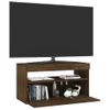 Mueble Tv | Mueble De Salón | Armario Tv Con Luces Led Roble Marrón 75x35x40 Cm Cfw777064