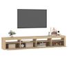 Mueble Tv | Mueble De Salón | Armario Tv Con Luces Led Roble Sonoma 240x35x40 Cm Cfw777076