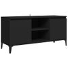 Mueble Tv | Mueble De Salón | Armario Tv Con Patas De Metal Negro 103,5x35x50 Cm Cfw777098