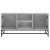 Mueble Tv | Mueble De Salón | Armario Tv Con Puertas De Vidrio Gris Hormigón 102x37x50 Cm Cfw777120