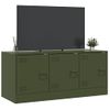 Mueble Tv | Mueble De Salón | Armario Tv De Acero Verde Oliva 99x39x44 Cm Cfw777154