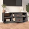 Mueble Tv | Mueble De Salón | Armario Tv De Madera Maciza De Pino Gris 100x34x40 Cm Cfw777225