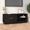 Mueble Tv | Mueble De Salón | Armario Tv De Madera Maciza De Pino Negro 105x34x40 Cm Cfw777251