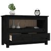 Mueble Tv | Mueble De Salón | Armario Tv De Madera Maciza De Pino Negro 79x35x52 Cm Cfw777261