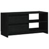 Mueble Tv | Mueble De Salón | Armario Tv De Madera Maciza De Pino Negro 80x31x39 Cm Cfw777262