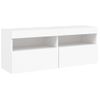 Mueble Tv De Pared | Mueble De Salón | Armario Tv Con Luces Led Blanco 100x30x40 Cm Cfw777274