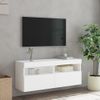 Mueble Tv De Pared | Mueble De Salón | Armario Tv Con Luces Led Blanco 100x30x40 Cm Cfw777274