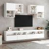 Mueble Tv De Pared | Mueble De Salón | Armario Tv Con Luces Led Blanco 100x30x40 Cm Cfw777274