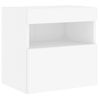 Mueble Tv De Pared | Mueble De Salón | Armario Tv Con Luces Led Blanco 40x30x40 Cm Cfw777282