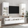 Mueble Tv De Pared | Mueble De Salón | Armario Tv Con Luces Led Blanco 40x30x40 Cm Cfw777282