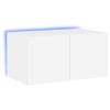 Mueble Tv De Pared | Mueble De Salón | Armario Tv Con Luces Led Blanco 60x35x31 Cm Cfw777286