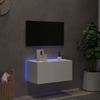 Mueble Tv De Pared | Mueble De Salón | Armario Tv Con Luces Led Blanco 60x35x31 Cm Cfw777286