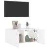 Mueble Tv De Pared | Mueble De Salón | Armario Tv Con Luces Led Blanco 60x35x31 Cm Cfw777286