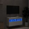 Mueble Tv De Pared | Mueble De Salón | Armario Tv Con Luces Led Blanco 80x30x40 Cm Cfw777289