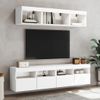 Mueble Tv De Pared | Mueble De Salón | Armario Tv Con Luces Led Blanco 80x30x40 Cm Cfw777289