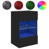 Mueble Tv De Pared | Mueble De Salón | Armario Tv Con Luces Led Negro 40x30x60,5 Cm Cfw777343