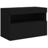 Mueble Tv De Pared | Mueble De Salón | Armario Tv Con Luces Led Negro 60x30x40 Cm Cfw777345