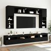 Mueble Tv De Pared | Mueble De Salón | Armario Tv Con Luces Led Negro 60x30x40 Cm Cfw777345