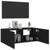 Mueble Tv De Pared | Mueble De Salón | Armario Tv Con Luces Led Negro 80x35x31 Cm Cfw777350