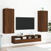 Mueble Tv De Pared | Mueble De Salón | Armario Tv Madera Marrón Roble 40,5x30x102 Cm Cfw777413