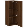 Mueble Tv De Pared | Mueble De Salón | Armario Tv Madera Marrón Roble 40,5x30x102 Cm Cfw777413