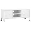 Mueble Tv | Mueble De Salón | Armario Tv Industrial Metal Blanco 105x35x42 Cm Cfw777440