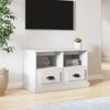 Mueble Tv | Mueble De Salón | Armario Tv Madera Contrachapada Blanco 80x35x50 Cm Cfw777466