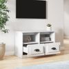 Mueble Tv | Mueble De Salón | Armario Tv Madera Contrachapada Blanco 80x35x50 Cm Cfw777466