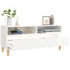 Mueble Tv | Mueble De Salón | Armario Tv Madera Contrachapada Blanco Brillo 100x34,5x44,5cm Cfw777473