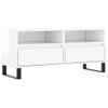 Mueble Tv | Mueble De Salón | Armario Tv Madera Contrachapada Blanco Brillo 100x34,5x44,5cm Cfw777475