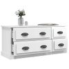 Mueble Tv | Mueble De Salón | Armario Tv Madera Contrachapada Blanco Brillo 100x35,5x45 Cm Cfw777479