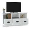 Mueble Tv | Mueble De Salón | Armario Tv Madera Contrachapada Blanco Brillo 100x35x50 Cm Cfw777484